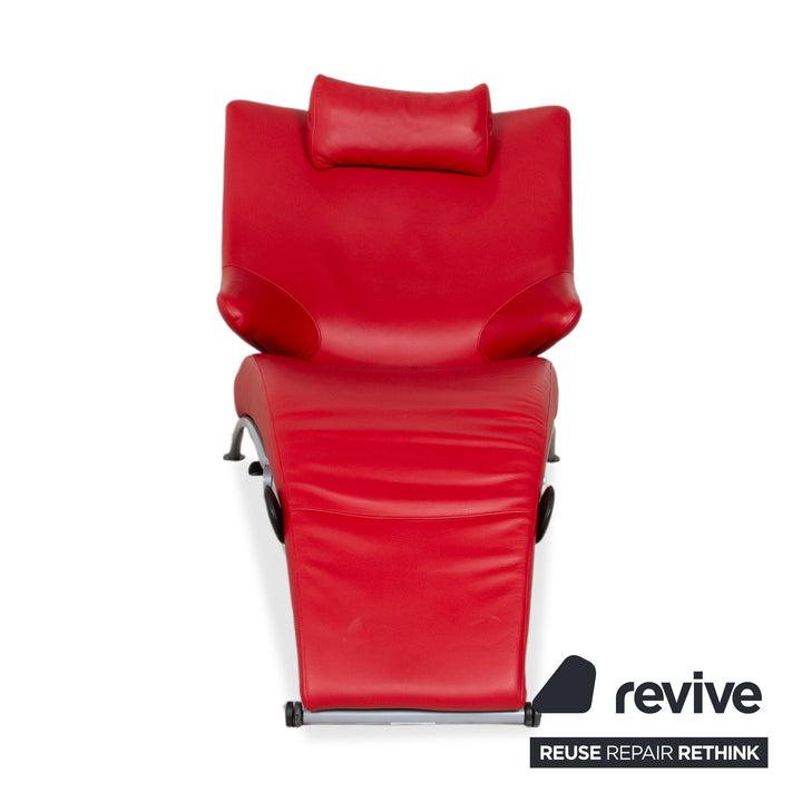 WK Wohnen Solo 699 leather armchair red manual function