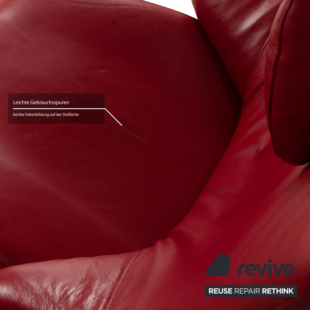 WK Wohnen Solo 699 Fauteuil en cuir Rouge fonction manuelle