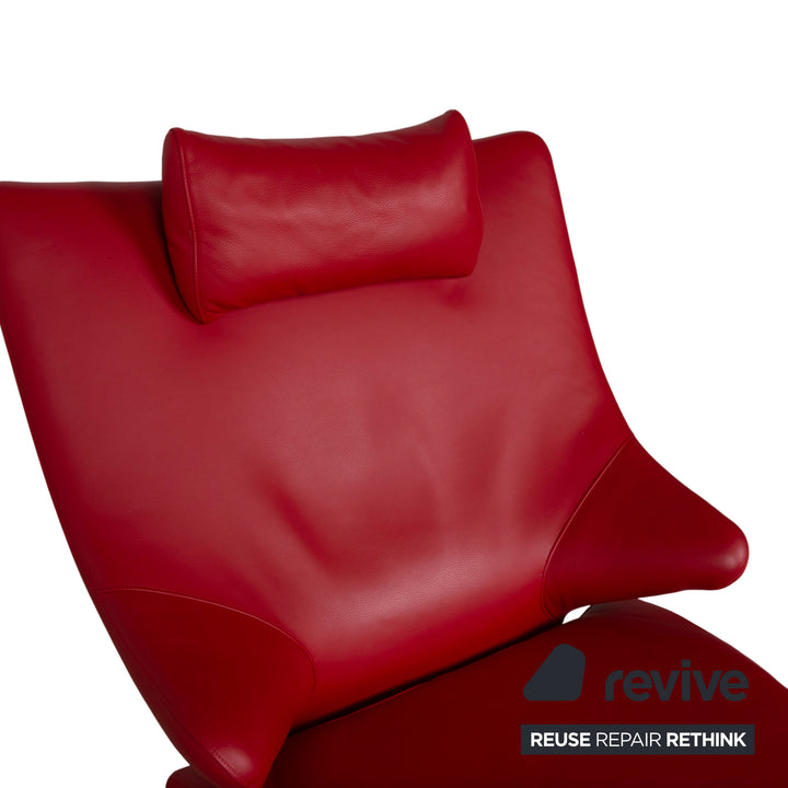 WK Wohnen Solo 699 leather armchair red manual function