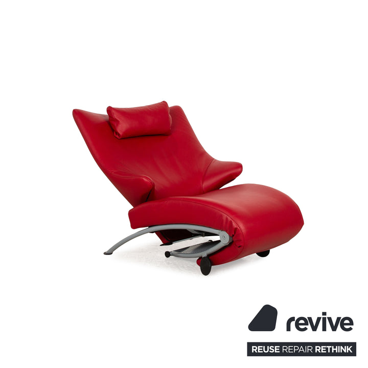 WK Wohnen Solo 699 leather armchair red manual function