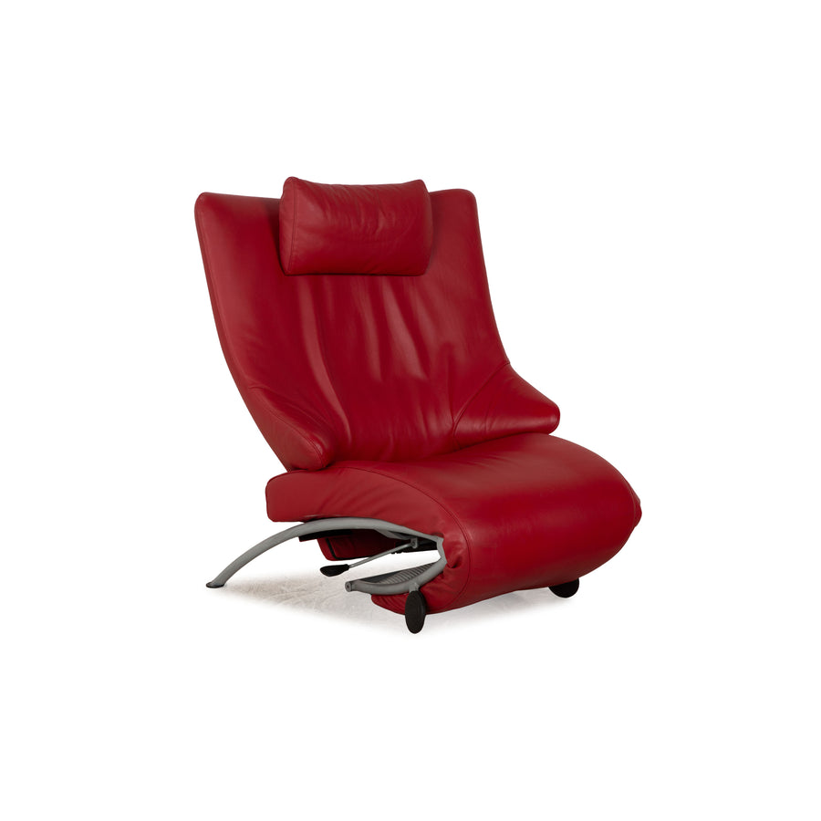 WK Wohnen Solo 699 leather armchair red manual function