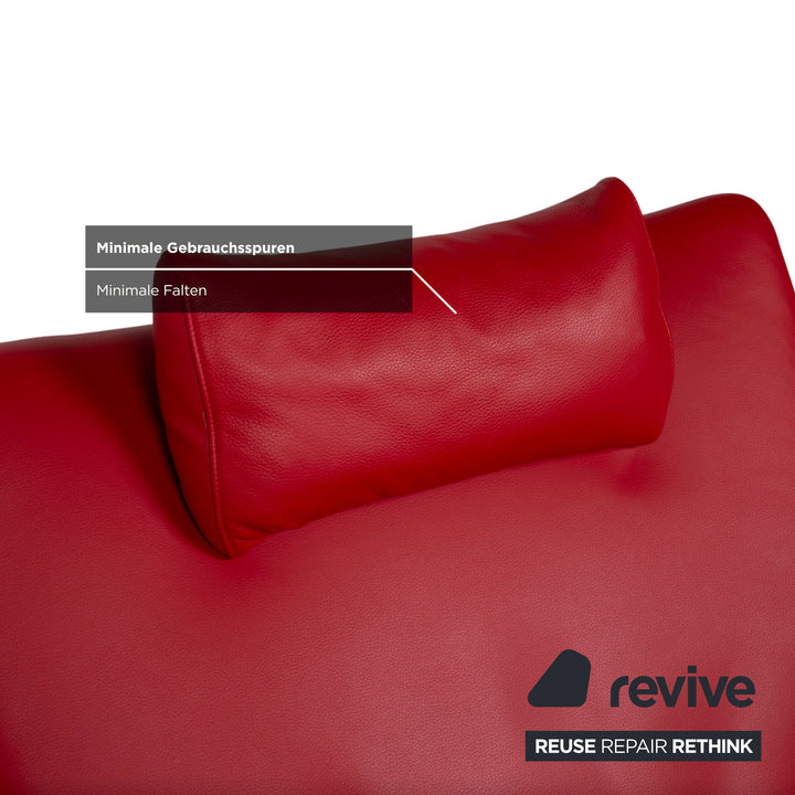 WK Wohnen Solo 699 leather armchair red manual function
