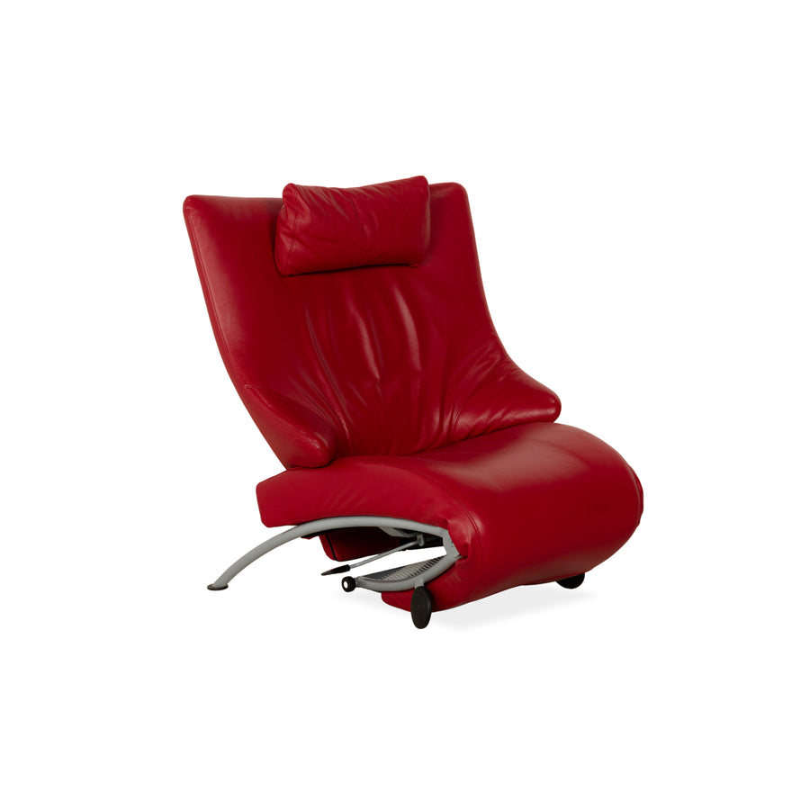 WK Wohnen Solo 699 Fauteuil en cuir Rouge fonction manuelle
