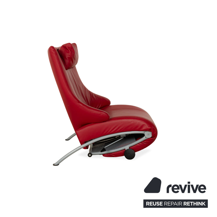 WK Wohnen Solo 699 Fauteuil en cuir Rouge fonction manuelle
