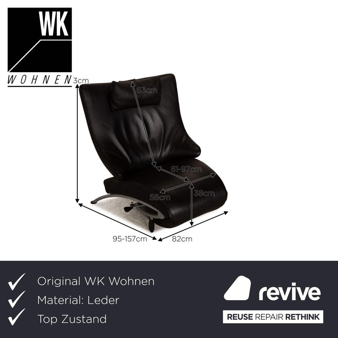 WK Wohnen Solo 699 Fauteuil en cuir noir Fonction