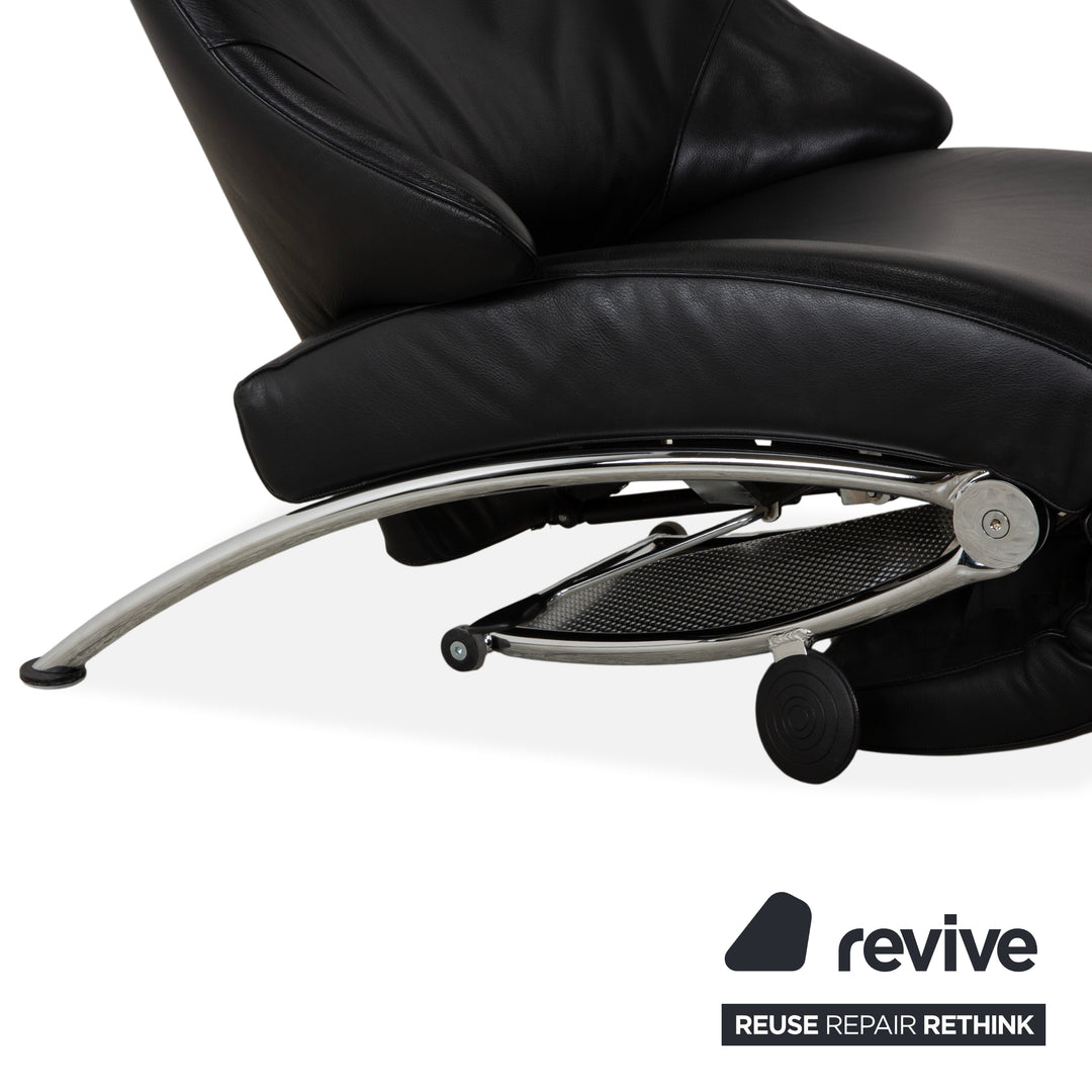 WK Wohnen Solo 699 Leder Sessel Schwarz manuelle Funktion