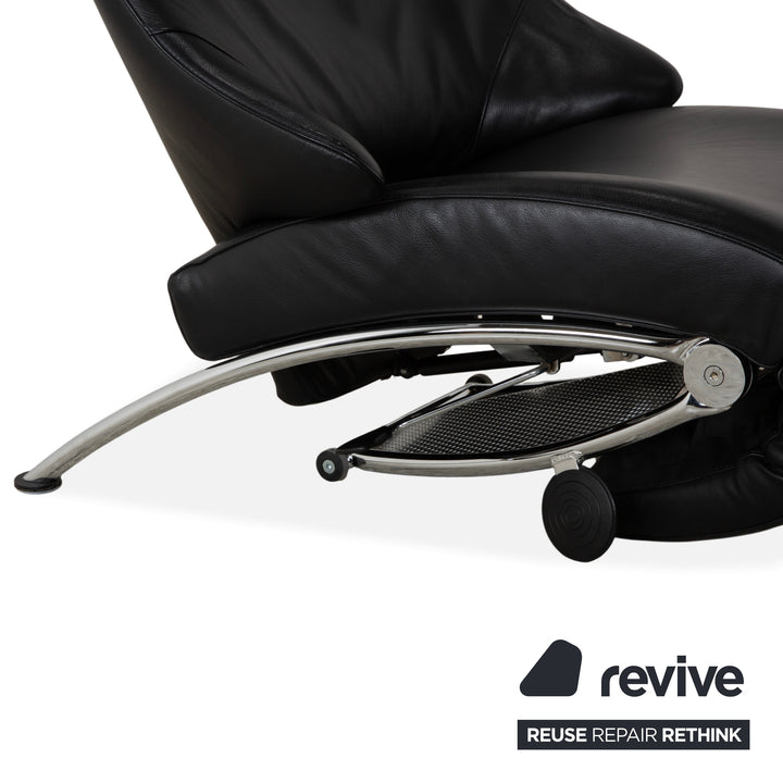 WK Wohnen Solo 699 Leder Sessel Schwarz manuelle Funktion