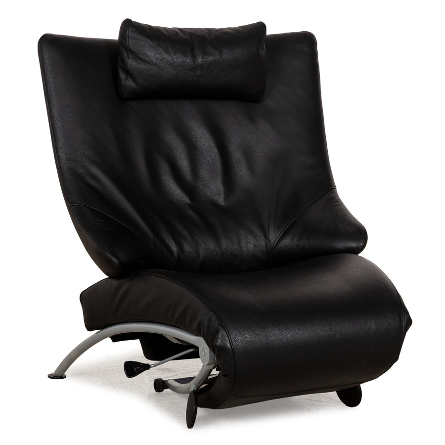 WK Wohnen Solo 699 Leder Sessel Schwarz manuelle Funktion