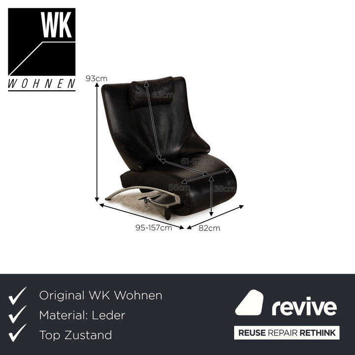 WK Wohnen Solo 699 Leather Armchair Black manual function