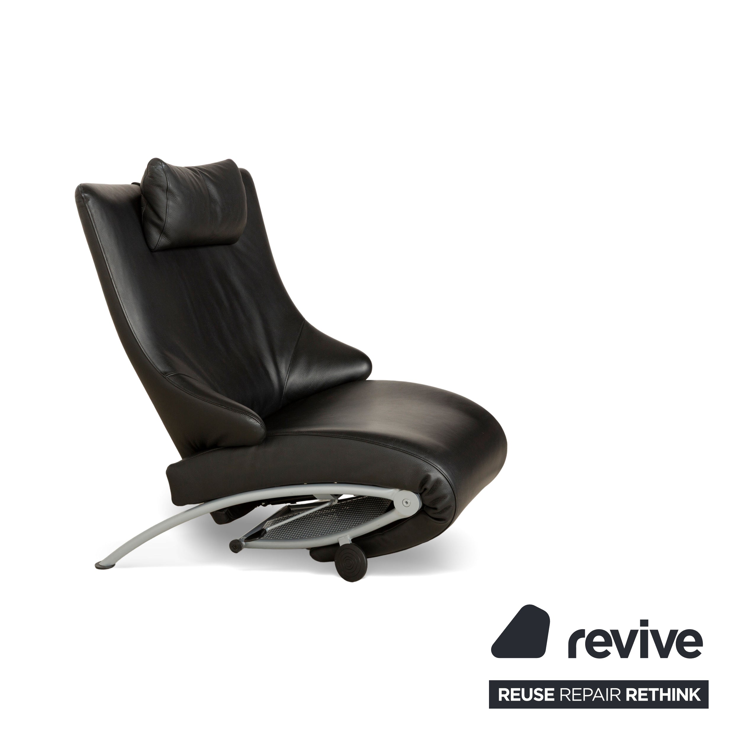 WK Wohnen Solo 699 Leder Sessel Schwarz manuelle Funktion