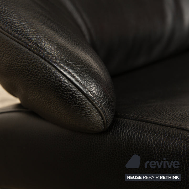 WK Wohnen Solo 699 Leather Armchair Black manual function
