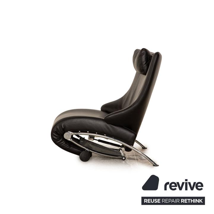 WK Wohnen Solo 699 Leather Armchair Black manual function