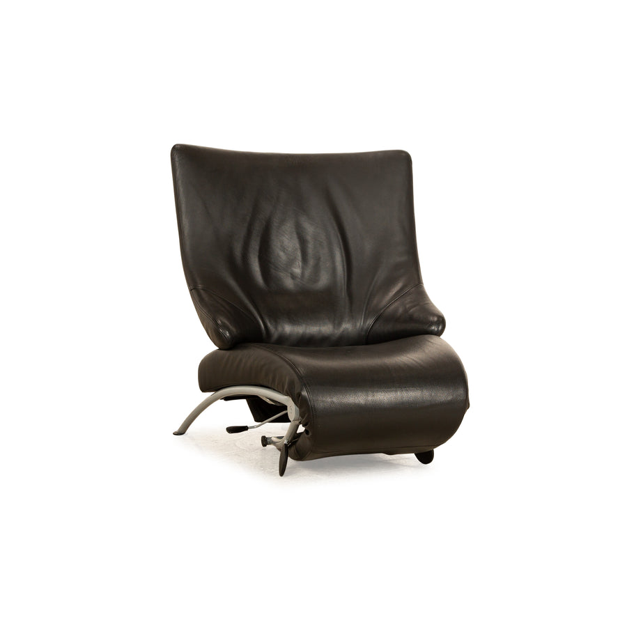 WK Wohnen Solo 699 Leather Armchair Black manual function
