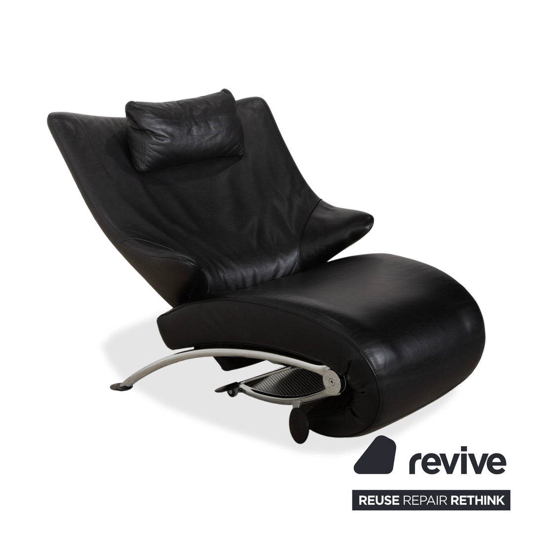 WK Wohnen Solo 699 Leder Sessel Schwarz manuelle Funktion