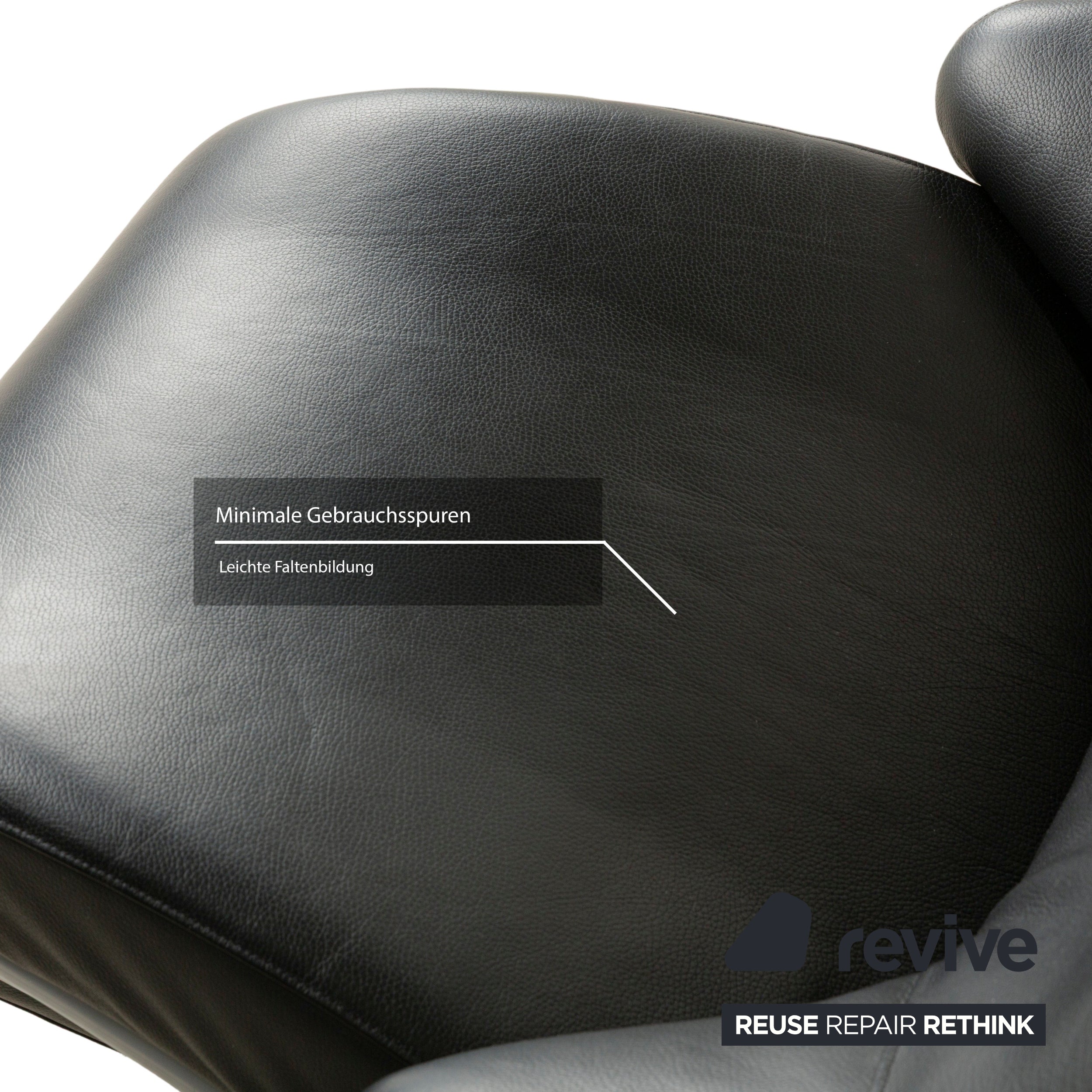 WK Wohnen Solo 699 Leder Sessel Schwarz manuelle Funktion