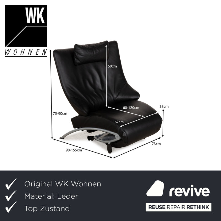 WK Wohnen Solo 699 Leder Sessel Schwarz manuelle Funktion