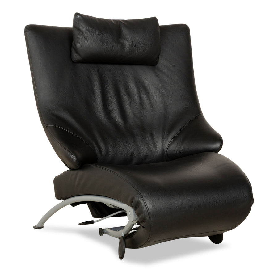 WK Wohnen Solo 699 Leder Sessel Schwarz manuelle Funktion