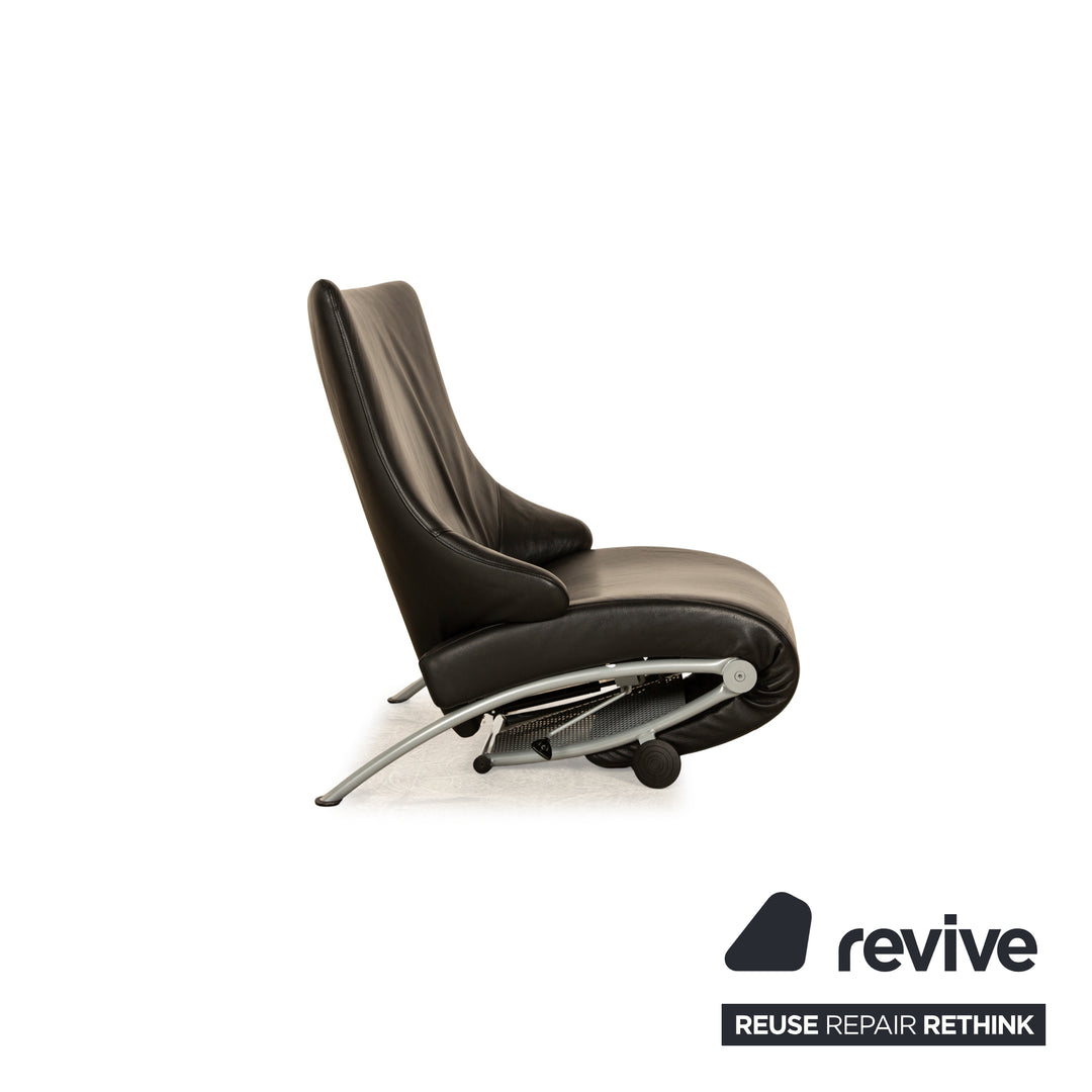 WK Wohnen Solo 699 Leather Armchair Black manual function