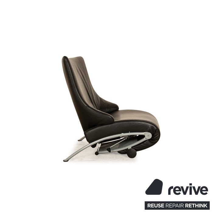 WK Wohnen Solo 699 Leather Armchair Black manual function