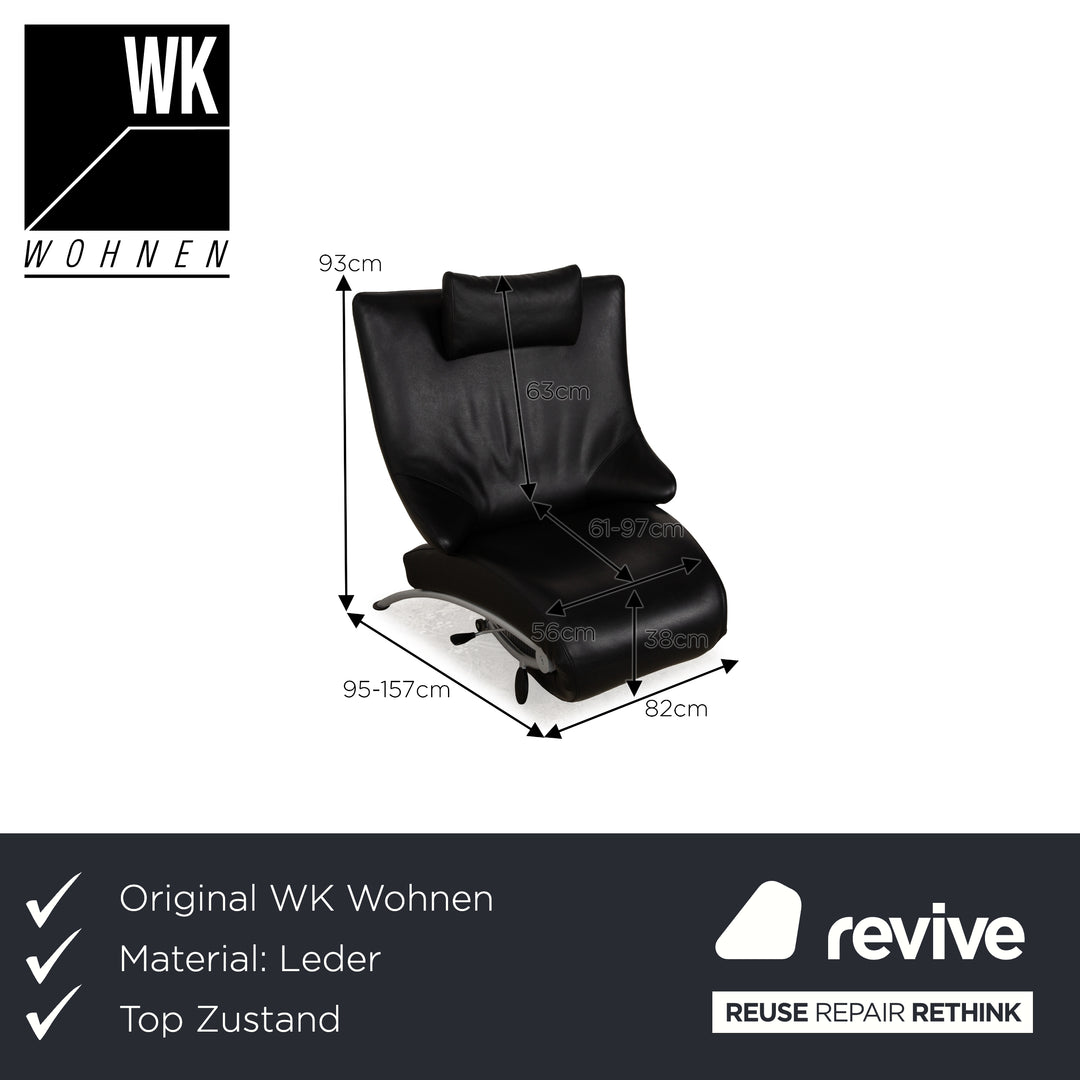 WK Wohnen Solo 699 Leder Sessel Schwarz manuelle Funktion