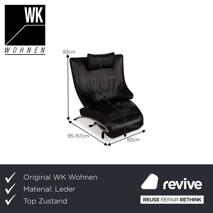 WK Wohnen Solo 699 Fauteuil en cuir Noir fonction manuelle