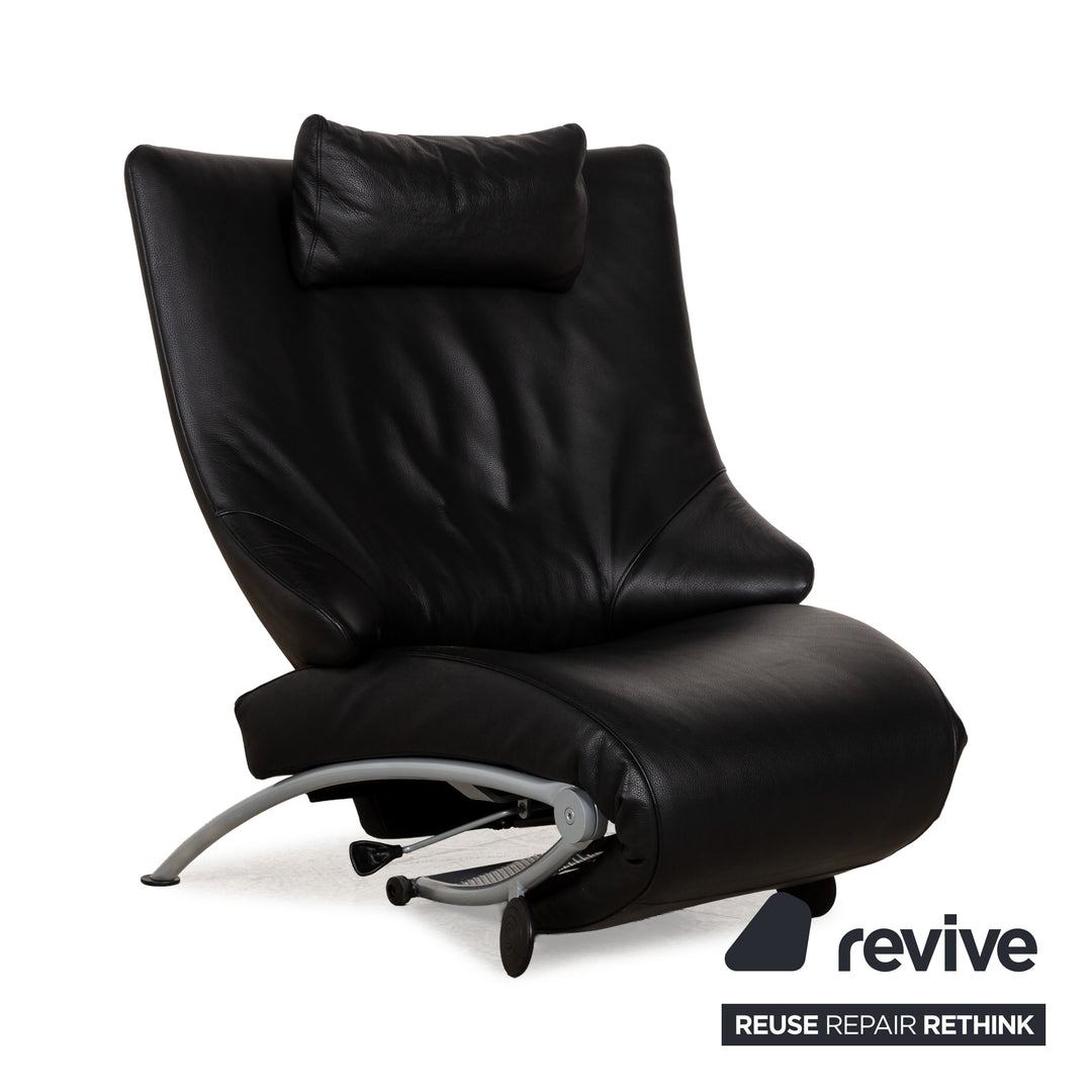 WK Wohnen Solo 699 Leder Sessel Schwarz manuelle Funktion