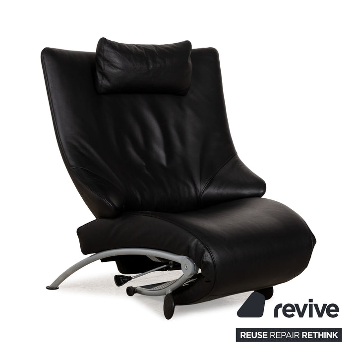 WK Wohnen Solo 699 Leder Sessel Schwarz manuelle Funktion