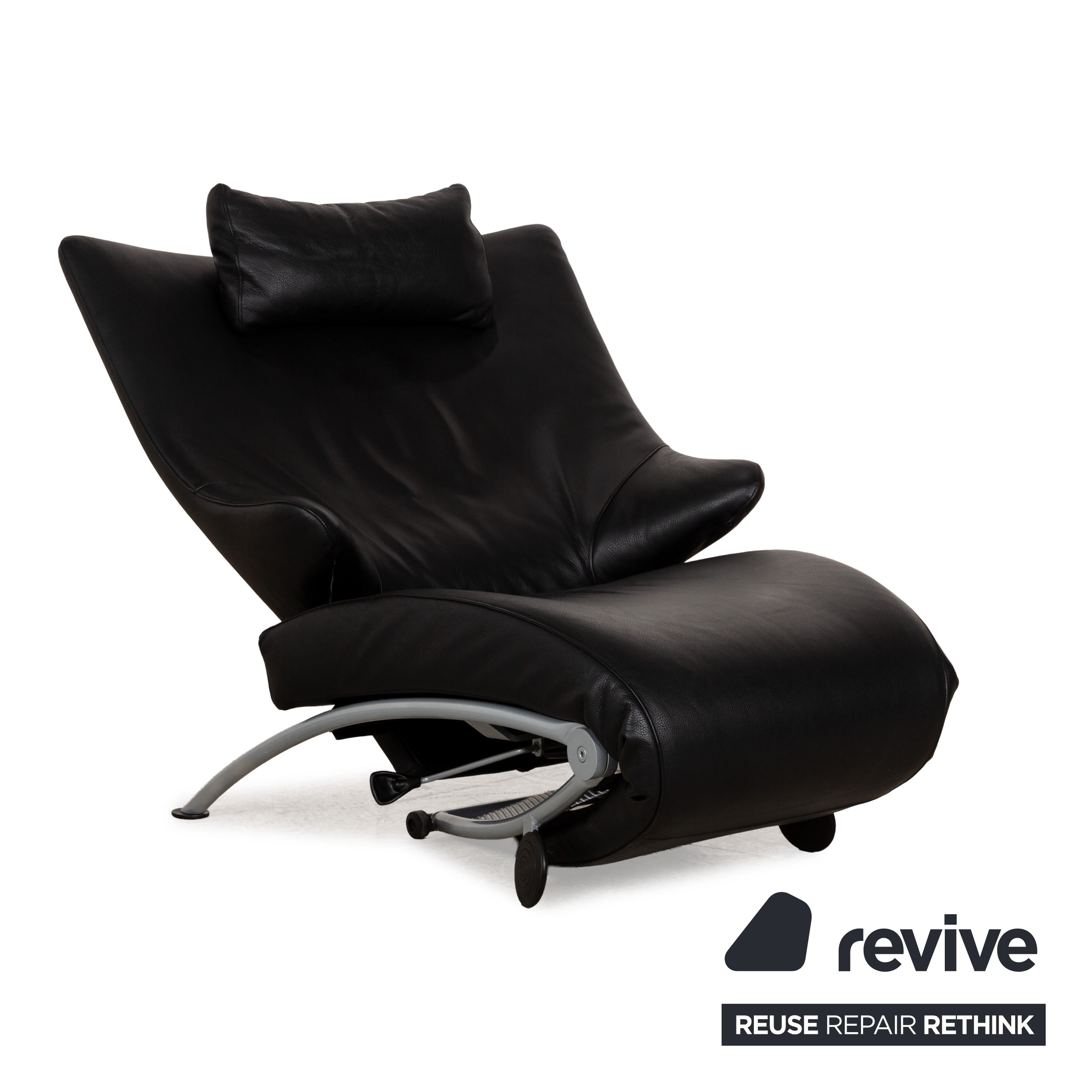 WK Wohnen Solo 699 Leder Sessel Schwarz manuelle Funktion