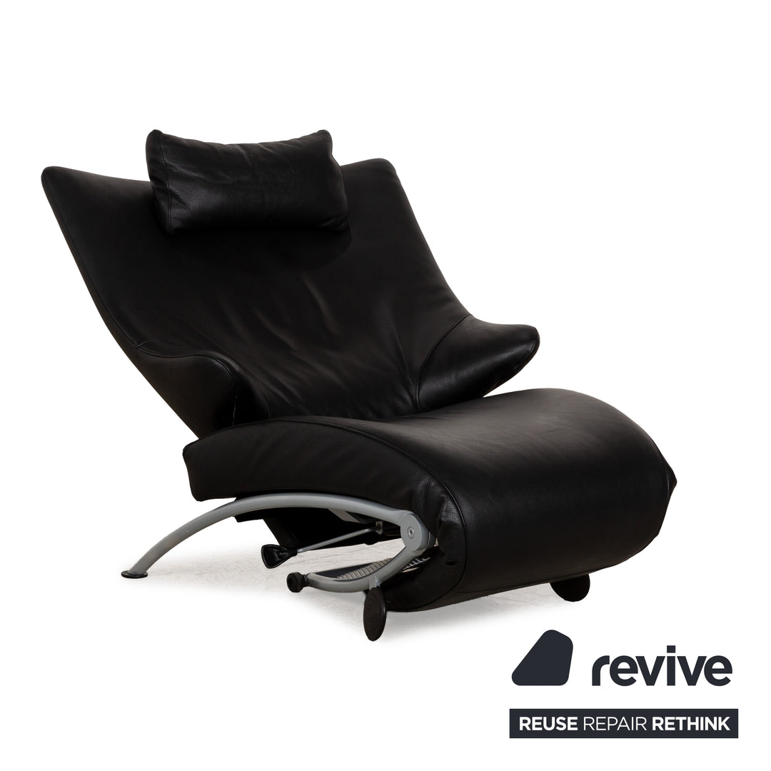 WK Wohnen Solo 699 Leather Armchair Black manual function