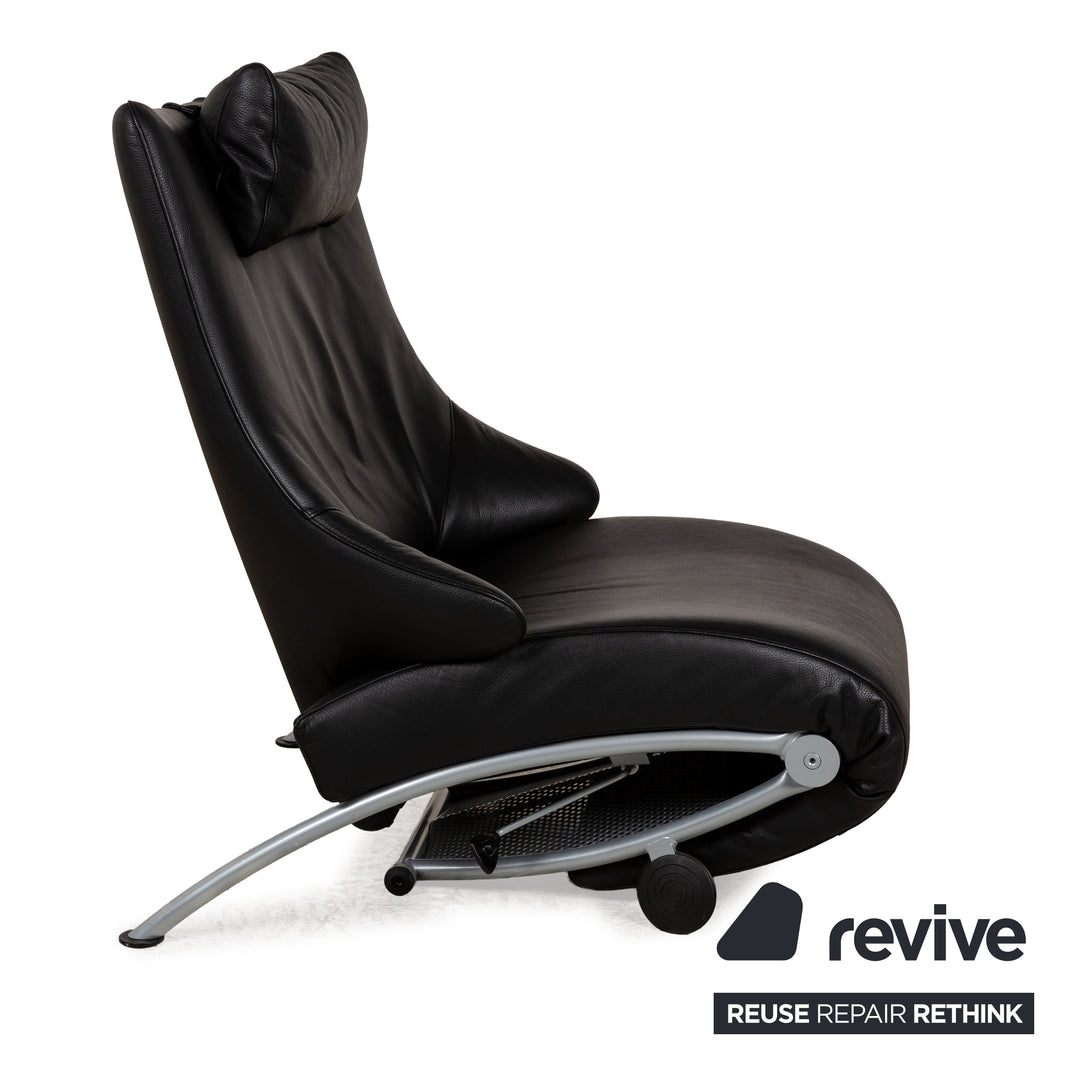 WK Wohnen Solo 699 Leather Armchair Black manual function