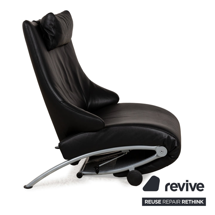 WK Wohnen Solo 699 Leather Armchair Black manual function