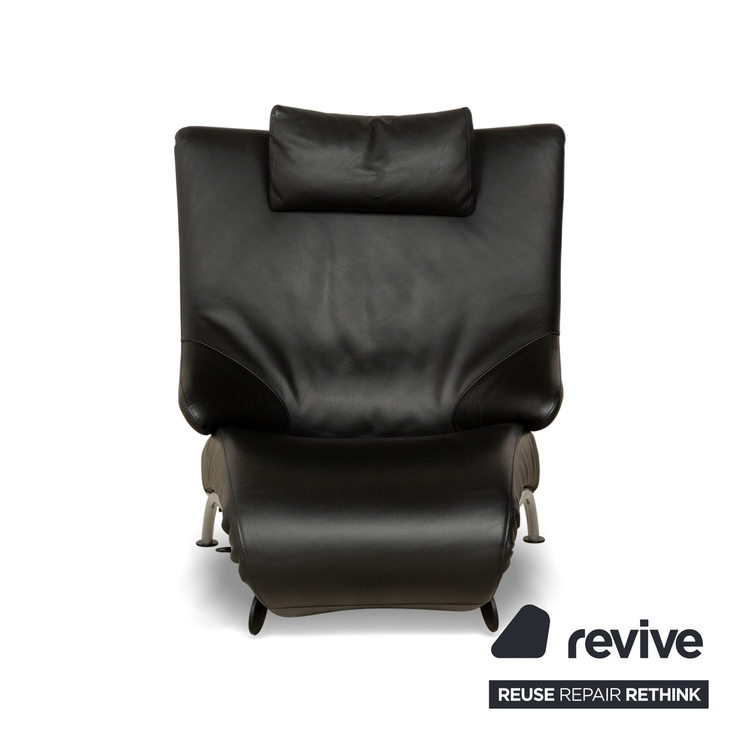 WK Wohnen Solo 699 Leather Armchair Black manual function
