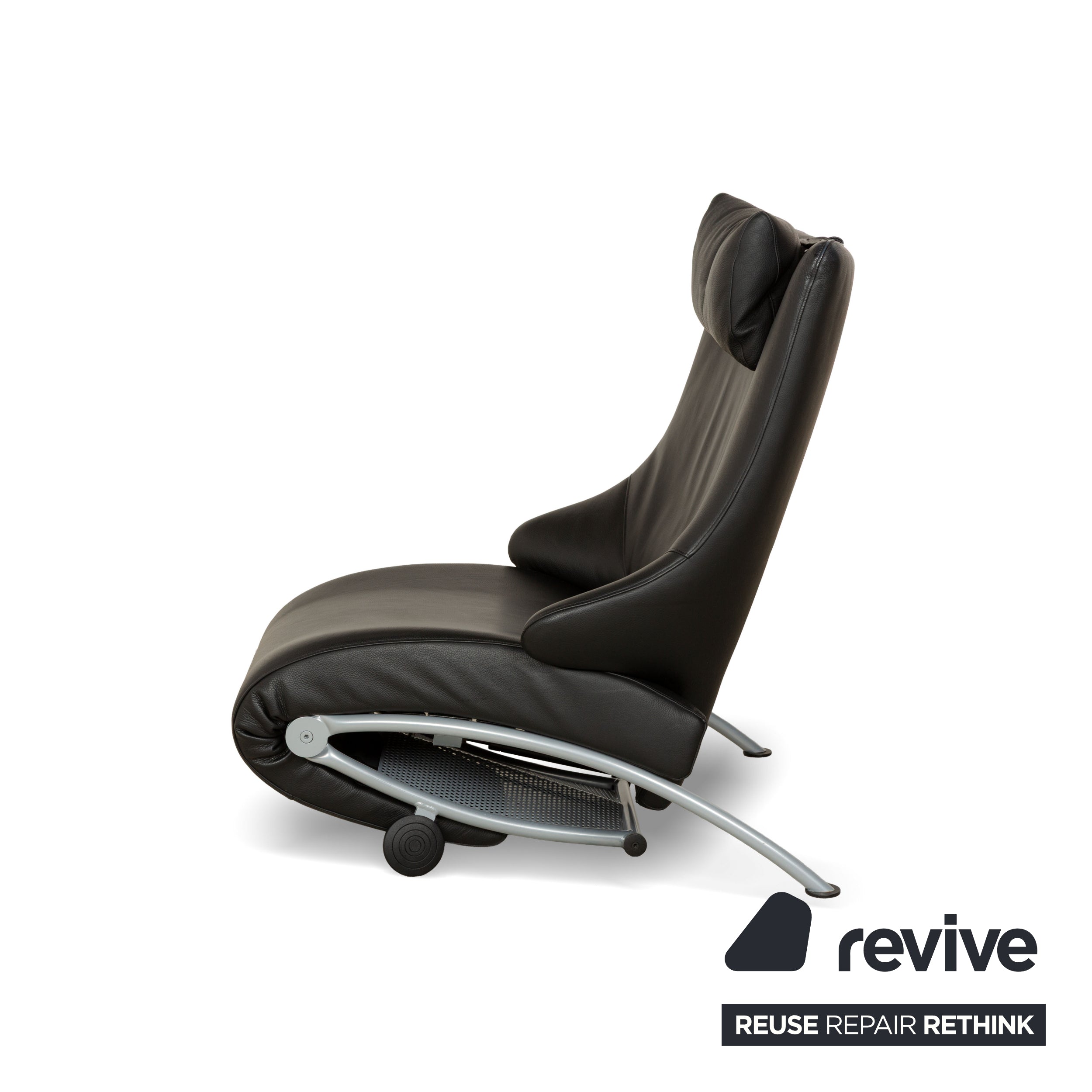 WK Wohnen Solo 699 Leder Sessel Schwarz manuelle Funktion