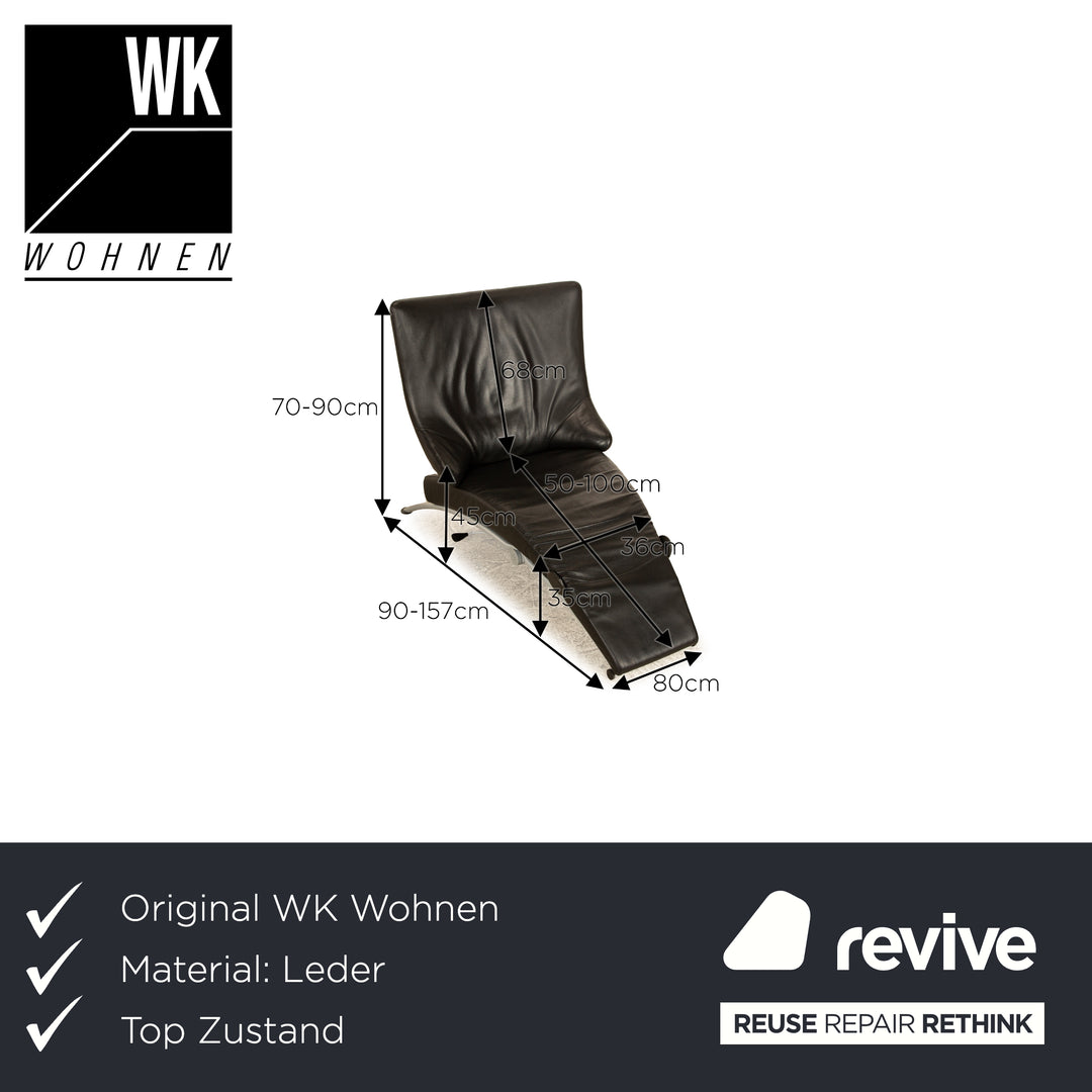 WK Wohnen Solo 699 Leather Armchair Black manual function