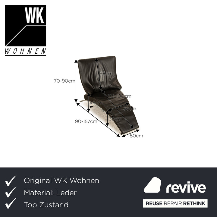 WK Wohnen Solo 699 Leather Armchair Black manual function