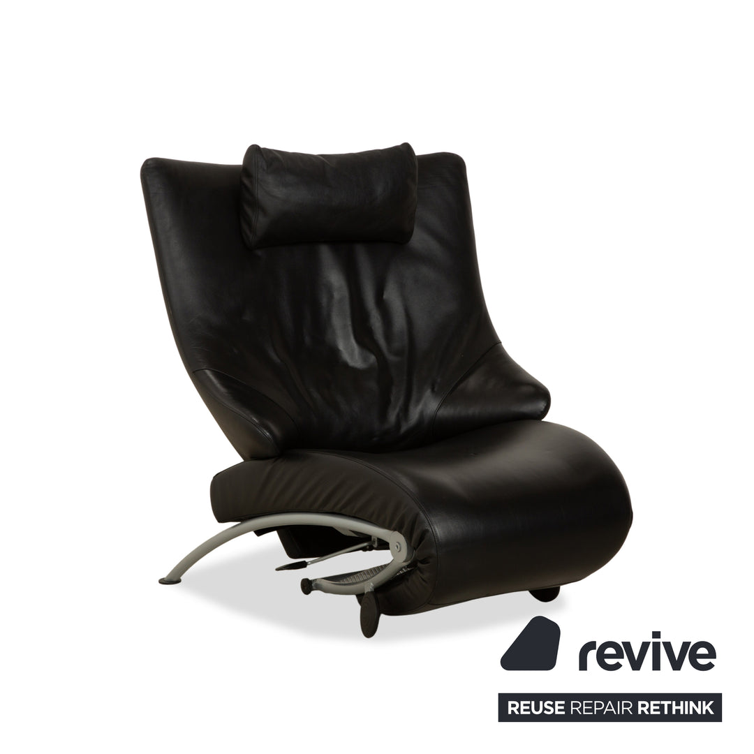 WK Wohnen Solo 699 Leder Sessel Schwarz manuelle Funktion