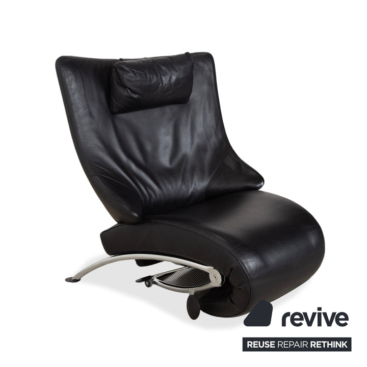 WK Wohnen Solo 699 Leder Sessel Schwarz manuelle Funktion