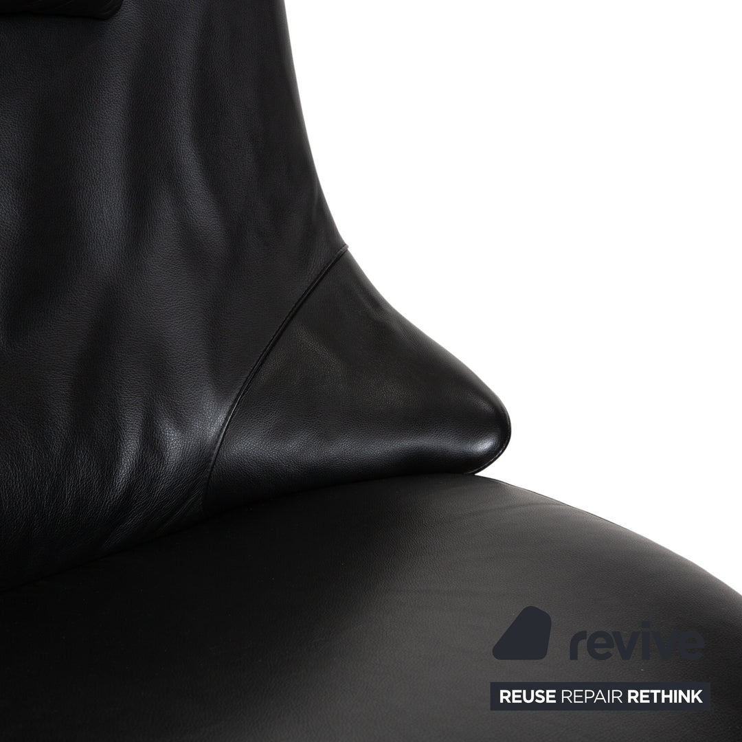WK Wohnen Solo 699 Leder Sessel Schwarz manuelle Funktion