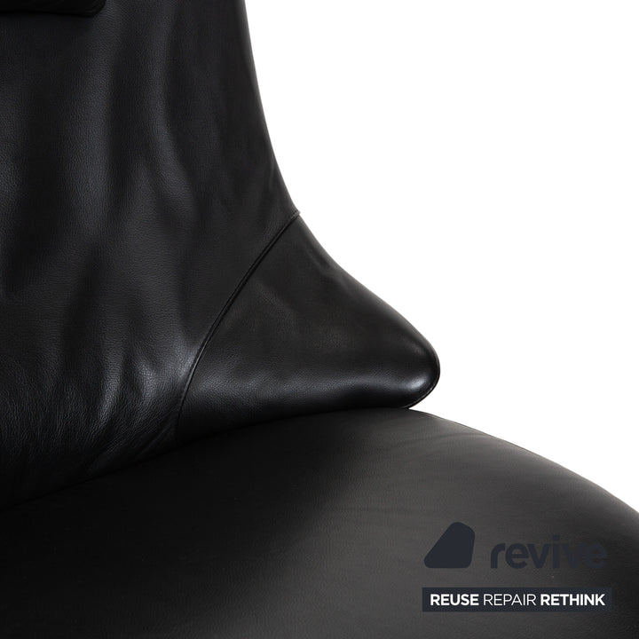WK Wohnen Solo 699 Leder Sessel Schwarz manuelle Funktion