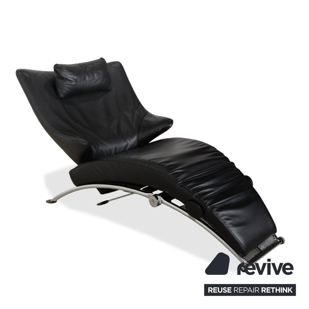 WK Wohnen Solo 699 Leder Sessel Schwarz manuelle Funktion