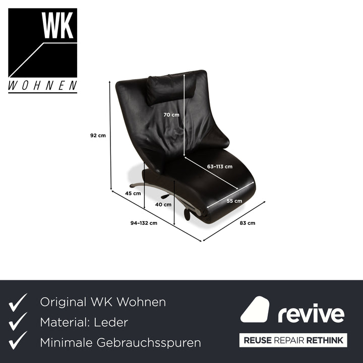 WK Wohnen Solo 699 Leder Sessel Schwarz manuelle Funktion
