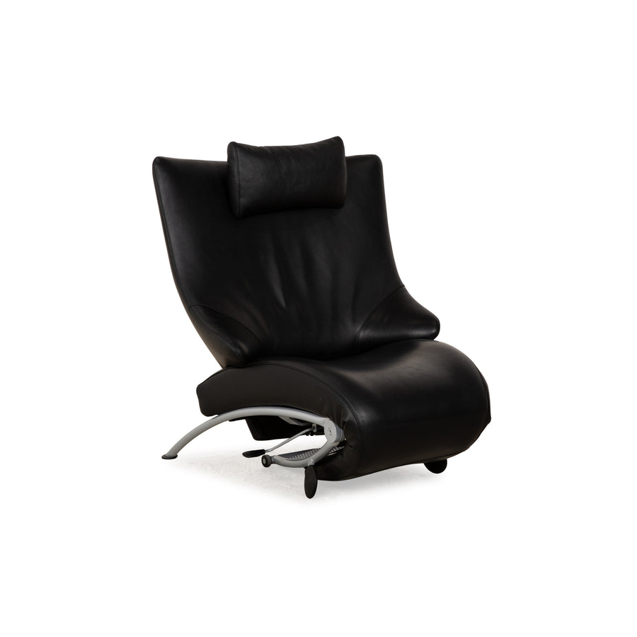 WK Wohnen Solo 699 Leather Armchair Black manual function