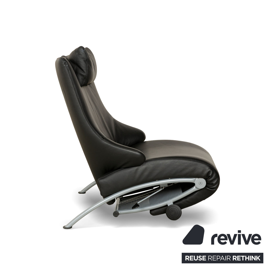 WK Wohnen Solo 699 Leather Armchair Black manual function