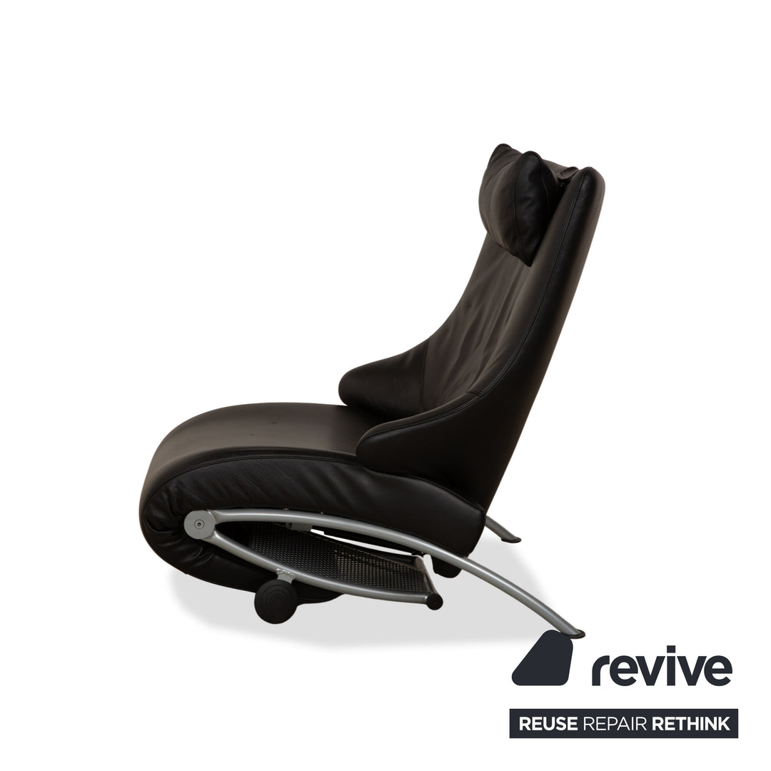 WK Wohnen Solo 699 Leder Sessel Schwarz manuelle Funktion