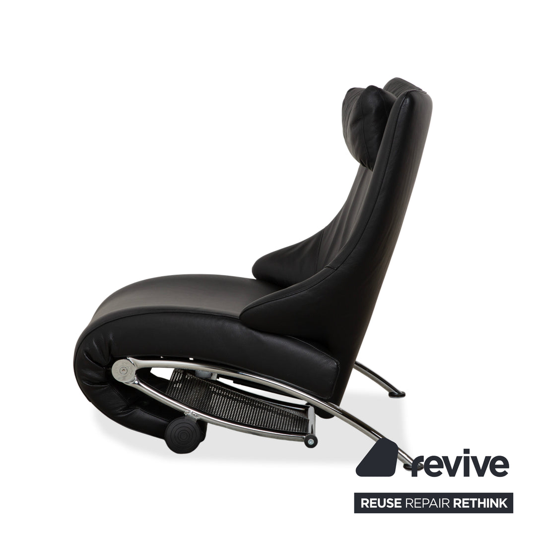 WK Wohnen Solo 699 Leder Sessel Schwarz manuelle Funktion