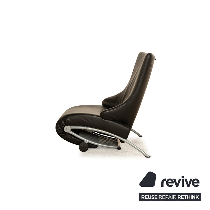 WK Wohnen Solo 699 Leather Armchair Black manual function