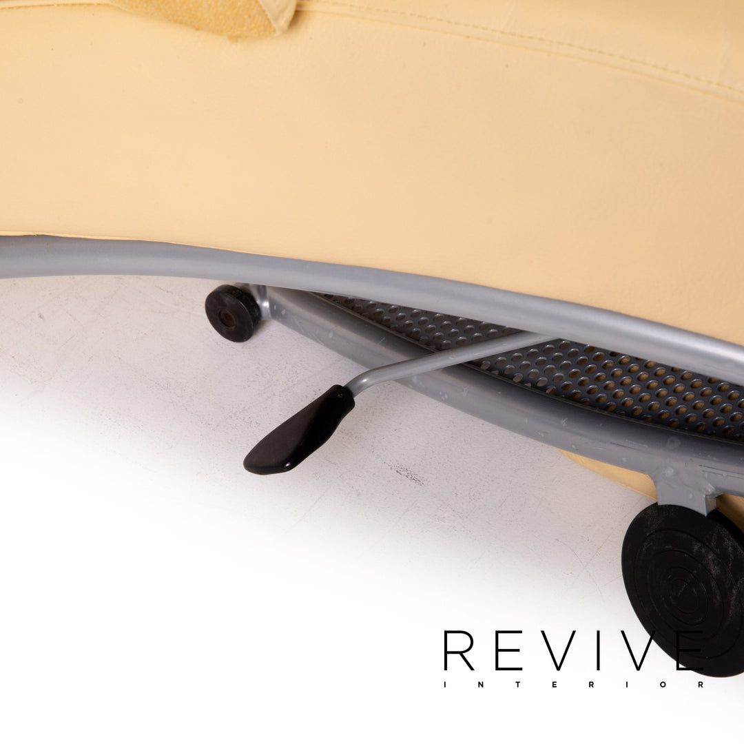 WK Wohnen Solo 699 Fauteuil en cuir et tissu jaune Fonction de relaxation Fauteuil de relaxation