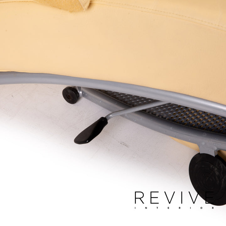 WK Wohnen Solo 699 Fauteuil en cuir et tissu jaune Fonction de relaxation Fauteuil de relaxation