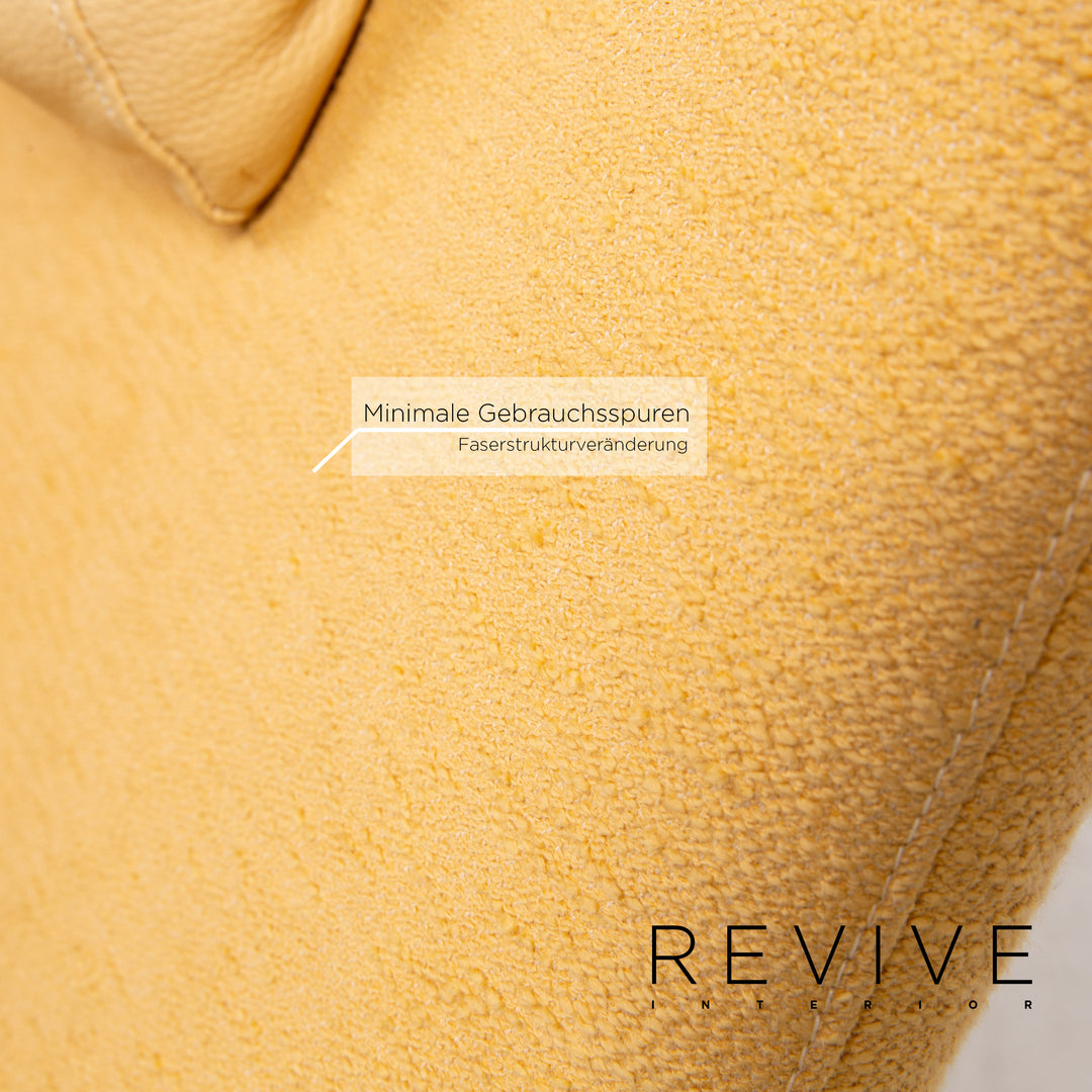 WK Wohnen Solo 699 Fauteuil en cuir et tissu jaune Fonction de relaxation Fauteuil de relaxation