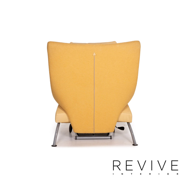 WK Wohnen Solo 699 Fauteuil en cuir et tissu jaune Fonction de relaxation Fauteuil de relaxation